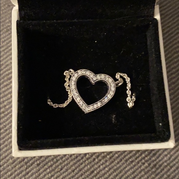 Pandora Sparkling Open Heart Necklace - Picture 2 of 2